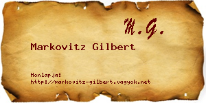 Markovitz Gilbert névjegykártya